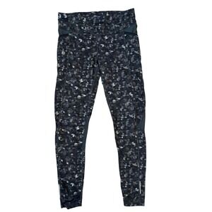 Athleta Geometric Print Athletic Leggings Women's Size Small Black‎ Grey Workout